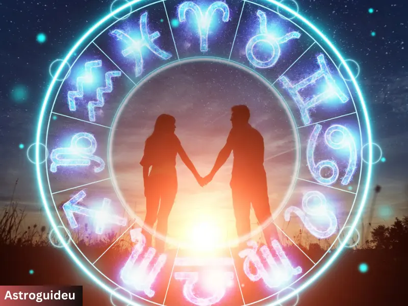 Couple inside the zodiac wheel
