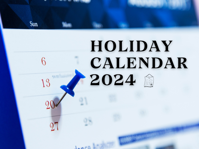 Holiday calendar 2024 named image