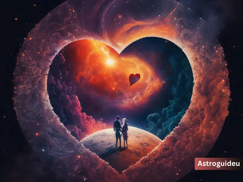 couple inside the heart